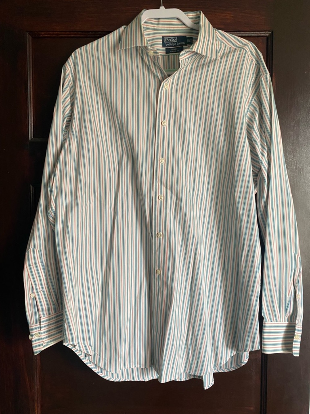 Ralph Lauren Multi-Stripe Dress Shirt in Blue, Green and White- Regent Fit